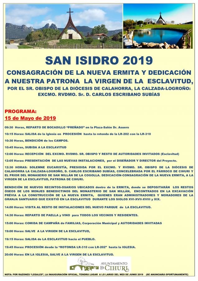 PROGRAMA CONSAGRACION ERMITA, SAN ISIDRO 2019